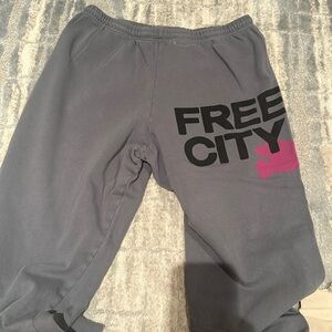 Free city grey and pink sweat pants